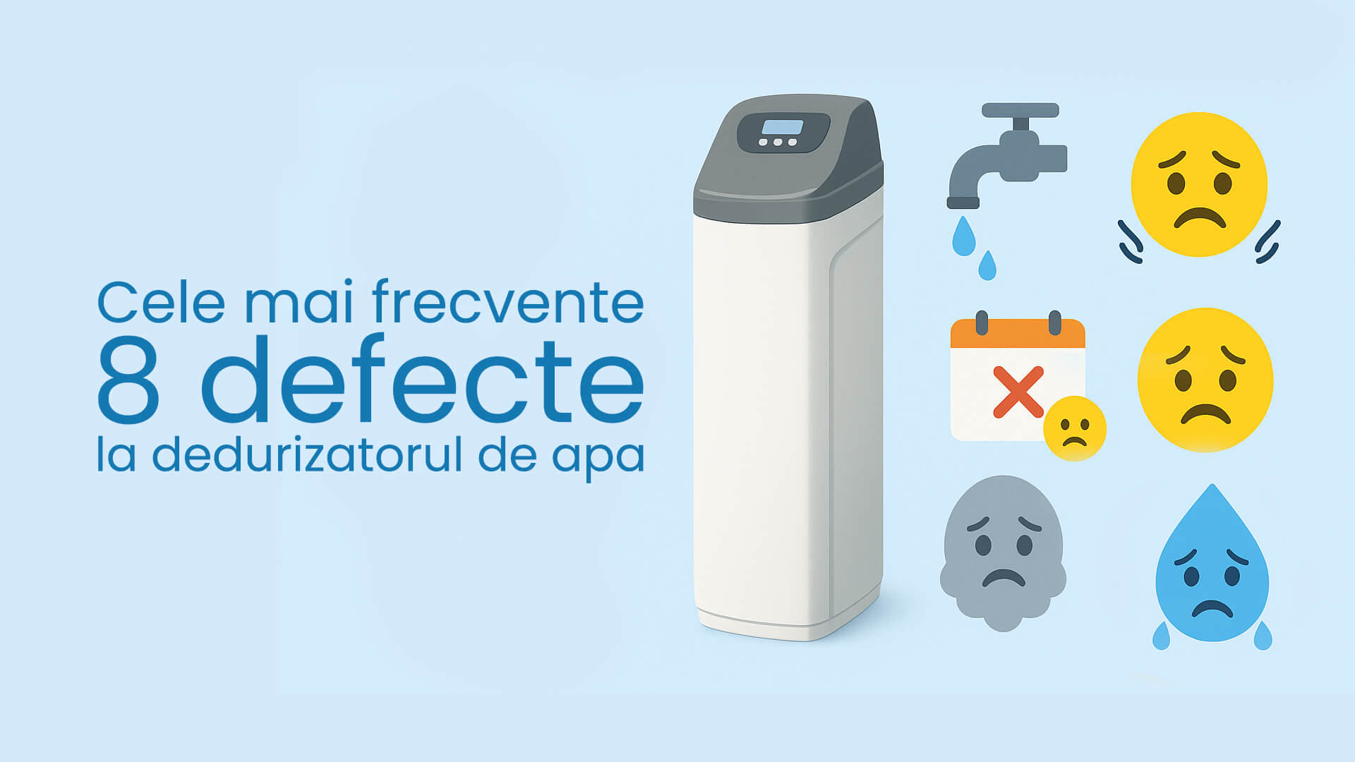 Cele mai frecvente 8 defecte la dedurizator apa